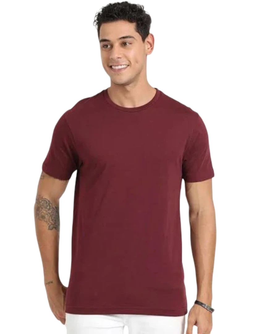 Maroon Round Neck T-Shirt